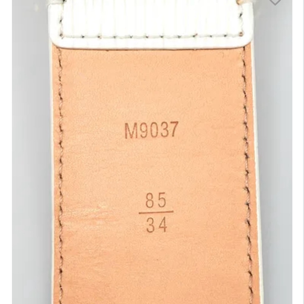 LOUIS VUITTON White Epi Leather Belt Size 85/34 - Picture 9 of 9